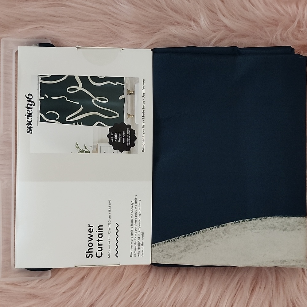 Brand New SOCIETY6 KAITLIN PURPLE DESIGN SHOWER CURTAIN
